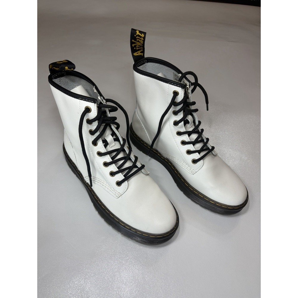 Dr Martens Zavala White Combat Boots Womens 8 Mens 7 EU 39 New Without Box